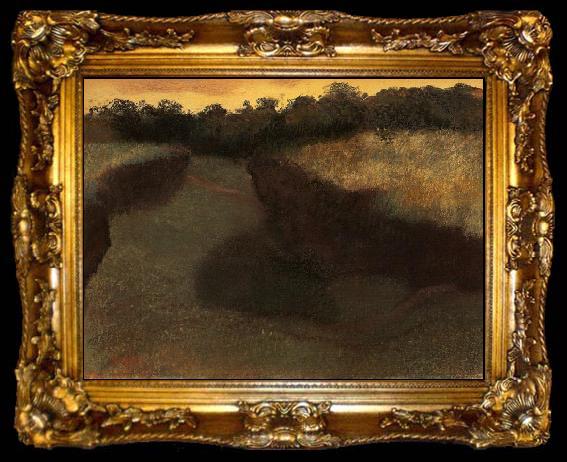 framed  Edgar Degas Wheatfield and Row of Trees, ta009-2